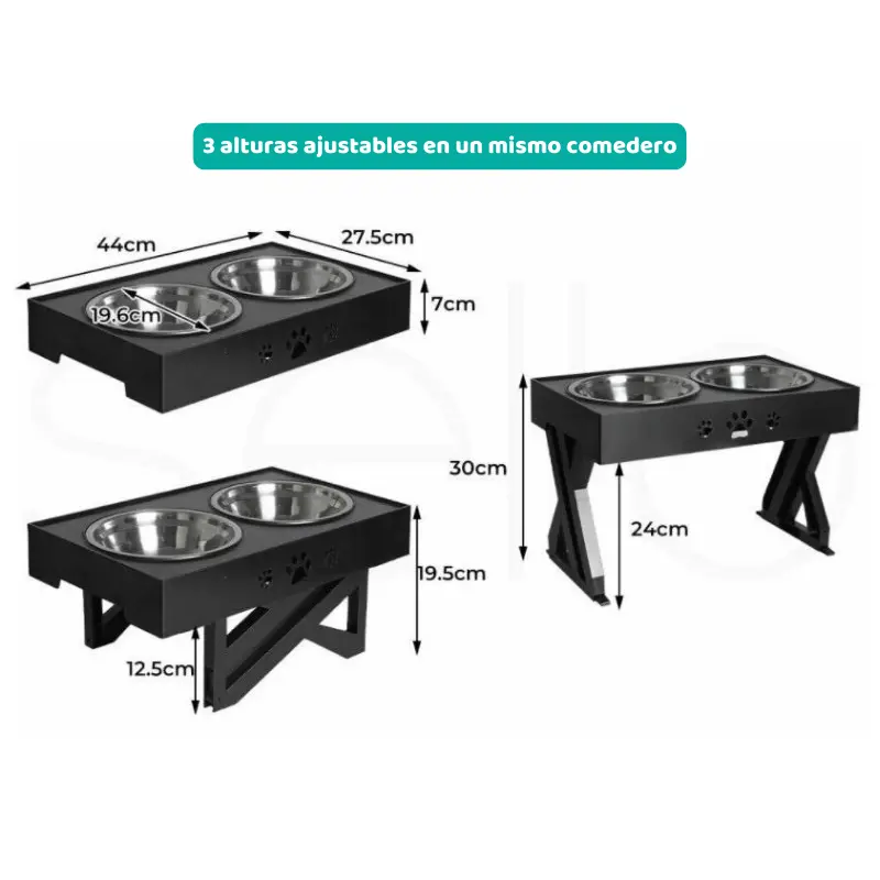 Comedero para perro ajustable